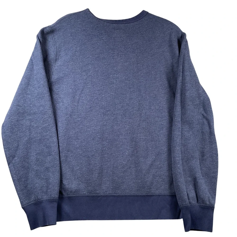 J Crew Authentic Fleece Sweatshirt North Graphic Pullover Navy Blue Men's Medium